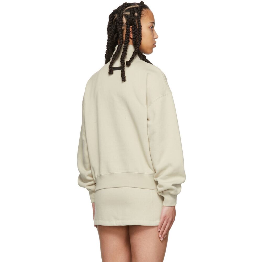 Essentials Beige 1/2 Zip Pullover Sweatshirt - Xs… - image 3